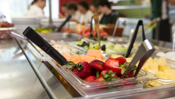 Healthy food in a cafeteria