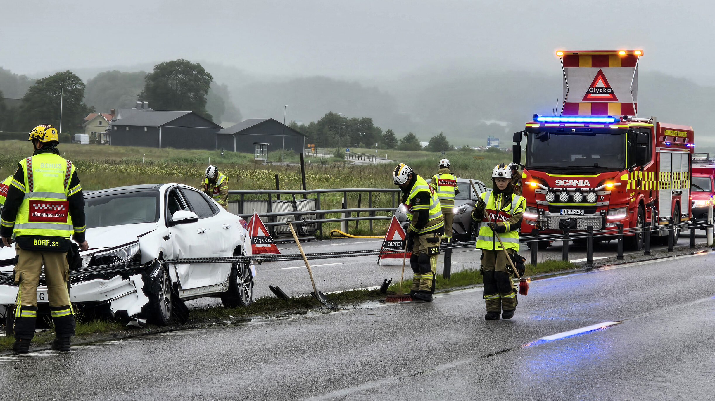 E45 stängdes av efter olycka